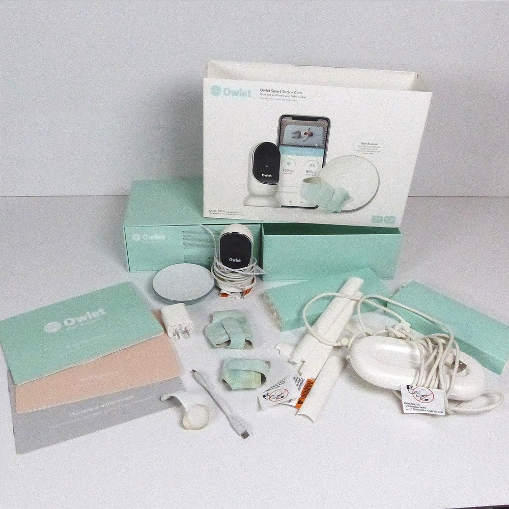 Owlet PS01NNBBYF Smart Duo Baby Monitor And Smart Sock Set HD Video Heart Rate
